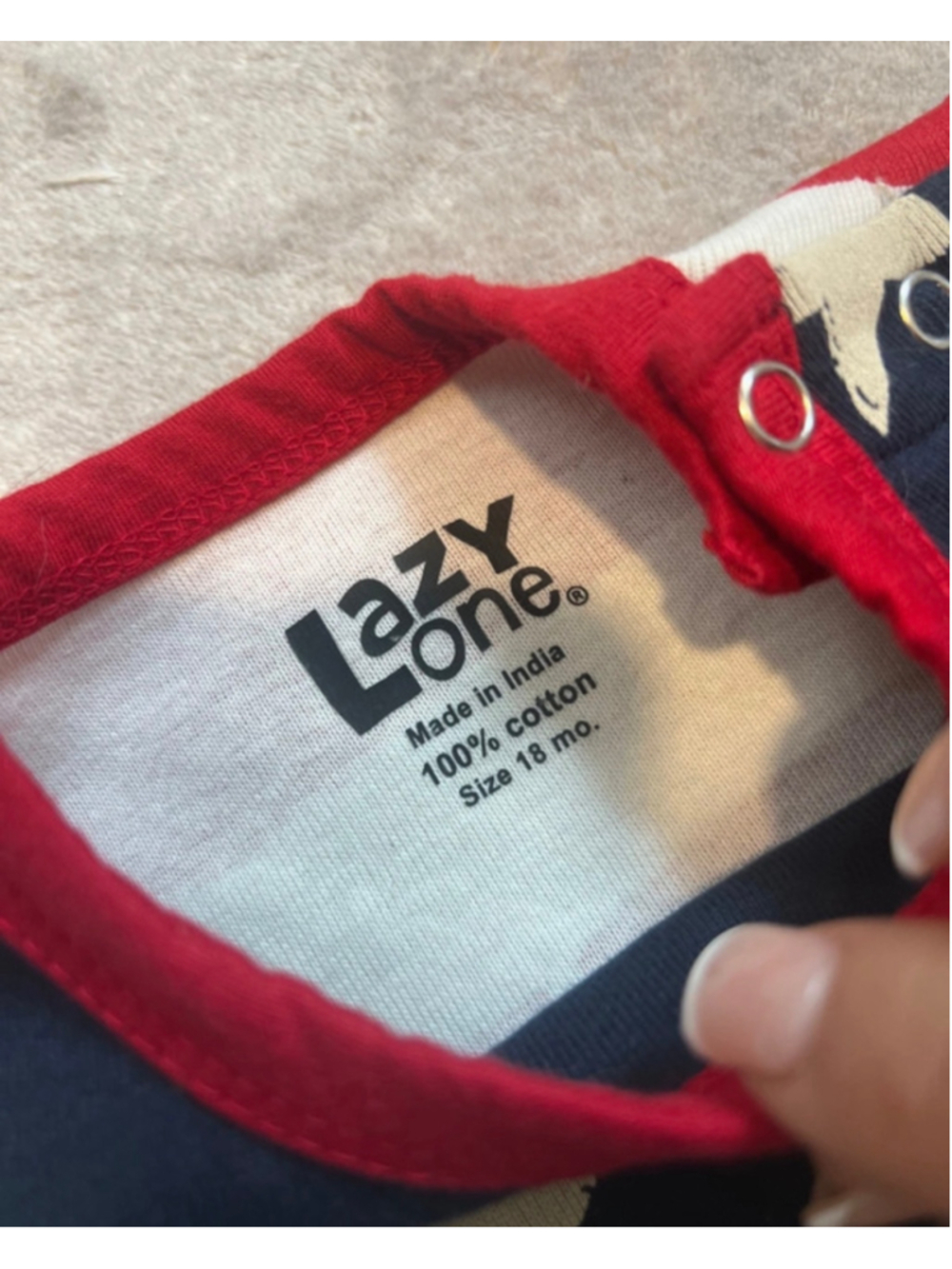 Lazy One Stars and Stripes Creeper Freedom Cotton Onesie Bodysuit size 18 months - Picture 3 of 5